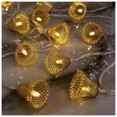 Гирлянда Luazon Lighting Нить с насадками “Колокольчик” 3 см, 4 м, LED-20-220V, 8 режимов, нить прозрачная, свечение теплое белое (2388631)
