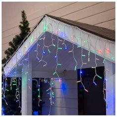 Гирлянда уличная Luazon Lighting "Бахрома" УМС, 3*0,6 м, 3W LED(IP65-O)-160-220V, нить белая, свечение мульти (3584186)