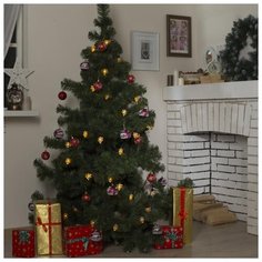 Гирлянда улично-комнатная Luazon Lighting Нить "Ель большая", 5м, LED(IP44)-40-220V, 8 режимов, нить темная, свечение желтое (4464618)