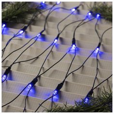 Гирлянда Luazon Lighting "Сеть", 2*2 м, LED-224-220V, 8 режимов, нить темная, свечение синее (1585754)