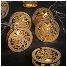 Гирлянда Luazon Lighting Нить, 4,5 м, "Шар и колокольчик", 20 LED, свечение теплое, белое, фиксинг, 220 V (MT.IN.DECOR-42.1.03-3)