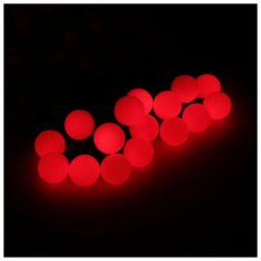 Гирлянда уличная Luazon Lighting Нить с насадками Шарики d=1, 5 см 20 м, LED-200, 8 режимов, нить темная, свечение красное (705954)