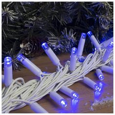 Гирлянда уличная Luazon Lighting Нить УМС, 10 м, 3W LED(IP65-M)-100-220V, нить белая, свечение синее (3584098)