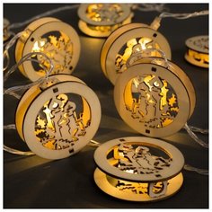 Гирлянда Luazon Lighting Нить, 4,5 м, "Шар со свечкой", 20 LED, свечение теплое, белое, фиксинг, 220 V (MT.IN.DECOR-42.1.03-5)