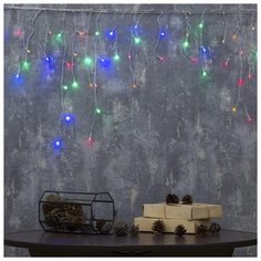 Гирлянда Luazon Lighting "Бахрома", 1,8*0,5 м, LED-48-220V, 8 режимов, нить прозрачная, свечение мульти (3556828)