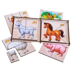 Пазл Деревянные игрушки Сложи картинку Домашние животные (ДИ200)