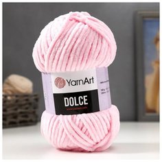 Пряжа YarnArt "Dolce", 100% микрополиэстер, 120 м/100 гр, (750 нежно розовый)