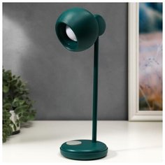 Лампа настольная Risalux LED, 4 Вт, 3 режима, АКБ, USB, зеленый, 10,5*10,5*31 см