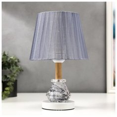 Лампа настольная Risalux с подсветкой, Е27, 40 Вт, бело-серый, 21*21*33,5 см