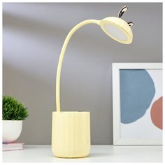 Лампа настольная Risalux сенсорная, 18*LED, 4 Вт, USB, АКБ, 3000-6000 К, желтый, 8*8*44 см