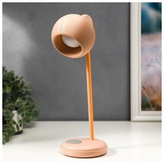 Лампа настольная Risalux LED, 4 Вт, 3 режима, АКБ, USB, розовый, 10,5*10,5*31 см