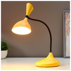 Лампа настольная Risalux сенсорная, LED, 3 Вт, USB, АКБ, 3000-6000 К, желто-черный, 11*17,5*39 см