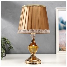Лампа настольная Risalux E27, LED подсветка, 40 Вт, золото, 25*25*42 см