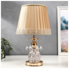 Лампа настольная Risalux E27, 40 Вт, LED подсветка, золото, 25*25*43 см