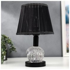 Лампа настольная Risalux E27, 40 Вт, LED подсветка, черный, 21*21*34 см