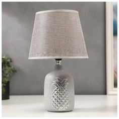 Лампа настольная Risalux E14, 40 Вт, серо-серебристый, 20*20*32 см