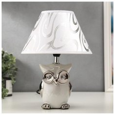 Лампа настольная Risalux Е14, 40 Вт, бело-хромовый, 22*22*30 см