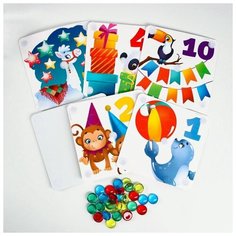 Мозаика с камешками Школа талантов "Счет до десяти", (фиксирующиеся камешки)