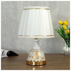 Лампа настольная Risalux с подсветкой, 1*40 Вт, Е27, золото, 20*20*36 см