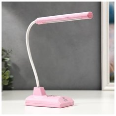 Лампа настольная Risalux 16*LED, 2 Вт, 2 режима, USB, АКБ, розовая, 9*12*46 см