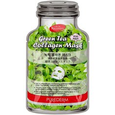 Purederm Коллагеновая маска с экстрактом зеленого чая, 18 мл