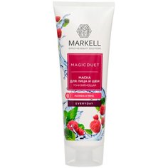 Markell Magic Duet маска для лица и шеи тонизирующая Малина и мята, 120 мл