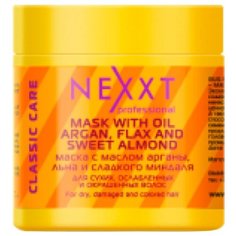 Nexprof Classic care Маска с маслом арганы, льна и сладкого миндаля для волос и кожи головы, 500 мл