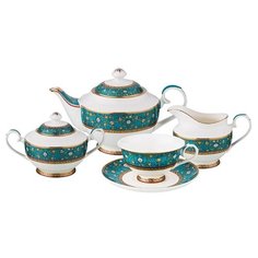 Чайный сервиз Lefard 760-664, 6 персон, 15 предм., белый/голубой