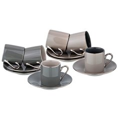 Кофейный сервиз Lefard 86-2281, 6 персон, 12 предм., серый/коричневый