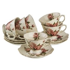 Чайный сервиз Lefard Корейская роза 85-875, 6 персон, 12 предм., цветы