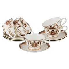 Чайный сервиз Lefard Magnifico 264-913, 6 персон, 12 предм., белый/золотистый
