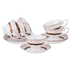 Чайный сервиз Lefard Версаль 440-218, 6 персон, 12 предм., белый/золотистый