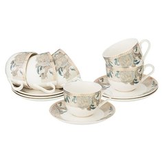 Чайный сервиз Lefard Лаурель 115-337, 6 персон, 12 предм., белый/бежевый