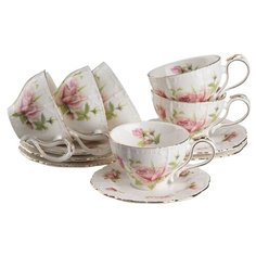 Кофейный сервиз Lefard Жаклин 127-579, 6 персон, 12 предм., белый/рисунок