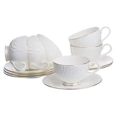 Чайный сервиз Lefard Blanco 264-307, 6 персон, 12 предм., белый