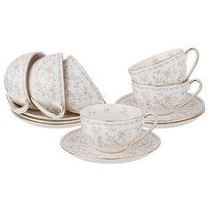 Чайный сервиз Lefard Emily 590-303, 6 персон, 12 предм., цветы