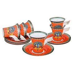 Чайный сервиз Lefard 215-277, 6 персон, 12 предм., оранжевый