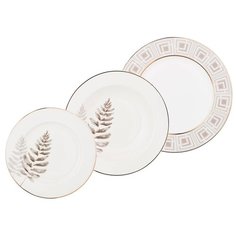 Столовый сервиз Lefard Букингем лив 115-354, 4 персоны, 12 предм., белый/коричневый