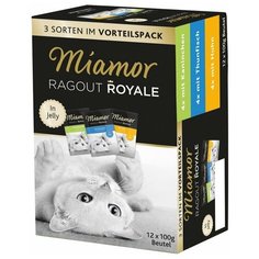 Влажный корм для кошек Miamor Мультипак, с курицей, с тунцом, с кроликом 12 шт. х 100 г (кусочки в желе)
