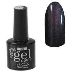 Гель-лак для ногтей Luazon 3D Gel color, 10 мл, черный/синие блестки