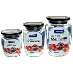 Glasslock Набор контейнеров для сыпучих продуктов HG-638 3 шт. прозрачный/коричневый