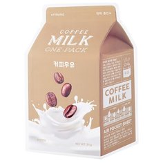 APIEU Маска тканевая с молочными протеинами и экстрактом кофе Coffee Milk One-Pack, 21 г