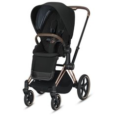 Прогулочная коляска Cybex Priam III, deep black/rose gold, цвет шасси: золотистый