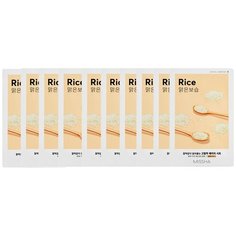 Missha Airy Fit Sheet Mask Rice осветляющая тканевая маска для тусклой кожи лица с экстрактом риса, 19 г, 10 шт.