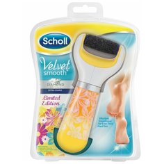 Электрическая роликовая пилка Scholl Velvet Smooth Diamond Crystals Extra Coarse, желтый/белый