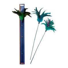 NOBBY Игрушка для кошек ДРАЗНИЛКА С ПЕРЬЯМИ 59см Цвет:Разноцветный