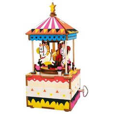 Деревянный музыкальный конструктор Robotime карусель Merry-Go-Round