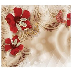 Фотообои флизелиновые Flizetto 3D FUSION Узоры на шелке 300х270 см Fbrush