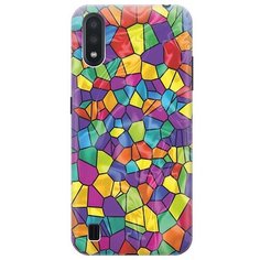 Ультратонкий силиконовый чехол-накладка для Samsung Galaxy A01 с принтом "Яркая мозаика" Gosso