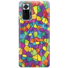 Ультратонкий силиконовый чехол-накладка для Xiaomi Redmi Note 10 Pro с принтом "Яркая мозаика" Gosso